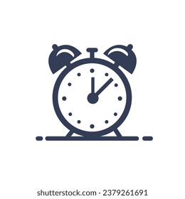 Clock time sign. Alarm clock icon. Isolated vector.