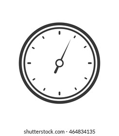 clock time silhouette white icon. Isolated and flat illustration. Vector graphic