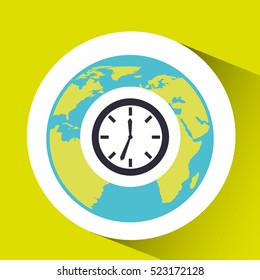 clock time social media world map vector illustration eps 10