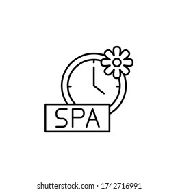 Uhr, Zeit, Spa, Blumensymbol Einfache Linie, Konturvektorelemente für die Körperpflege für ui und ux, Website oder mobile Anwendungen