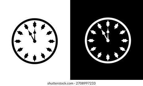 Uhrzeitsymbol Schwarz-Weiß Illustration Design