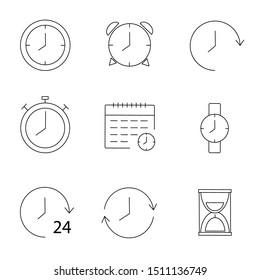 clock time symbol icon set vector