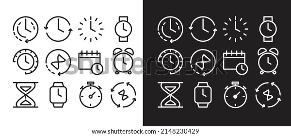 Clock Time Symbol Vector Icon Set Stock Vector (Royalty Free ...