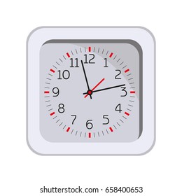 clock, time. Vector illustration isolated on white background.