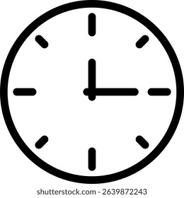Clock, Time Vector Line Icon