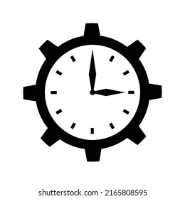 Uhren, Zeit, Uhrsymbol. Schwarzes Vektordesign.
