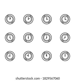 clock, time and watch icon set design. perfect for logo, presentation, book, application, background and more product. icon set design line style