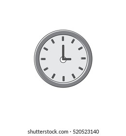 Clock Time Watch Icon Thin Line Vector Illustration