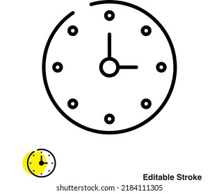 Clock Time Watch Vector Line Icon