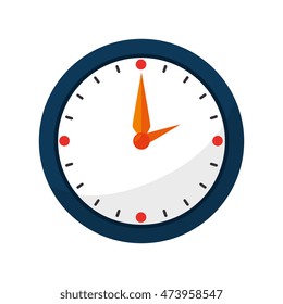 clock time work office desk utensils workplace objects vector illustration