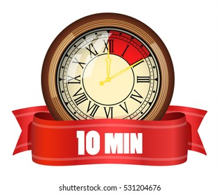 Clock Timer 10 Minutes Vector Illustration Stock Vector Royalty Free