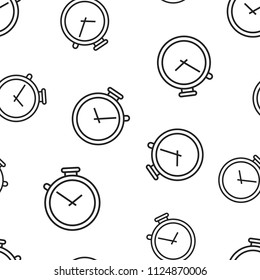 Clock timer icon seamless pattern background. Business concept vector illustration. Time alarm stopwatch clock symbol pattern.