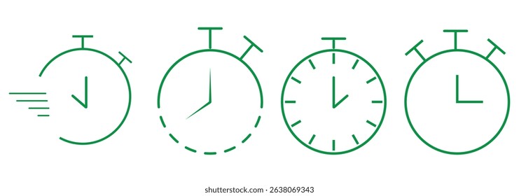Clock or Timer icon set in variety colorful Design. Clock icon set. Time icon vector. alarm clock icons, watch icon symbol. Vector illustration.