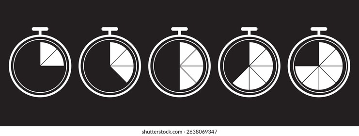 Clock or Timer icon set in variety colorful Design. Clock icon set. Time icon vector. alarm clock icons, watch icon symbol. Vector illustration.