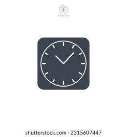 Clock or Timer icon. A sleek and precise vector illustration of a clock or timer, representing time management, deadlines, and efficiency.