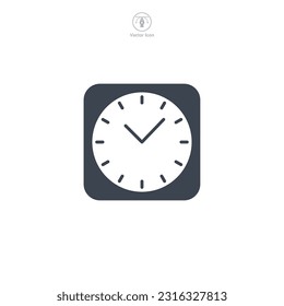 Clock or Timer icon. A sleek and precise vector illustration of a clock or timer, representing time management, deadlines, and efficiency.