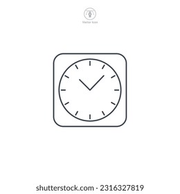 Clock or Timer icon. A sleek and precise vector illustration of a clock or timer, representing time management, deadlines, and efficiency.