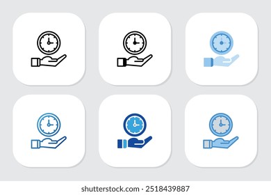 clock timer icons with various design styles