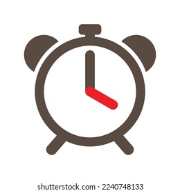 Clock timer simple icon , alarm icon, time vector illustration on white background.