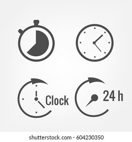 Clock timer stopwatch icons.Vector illustration