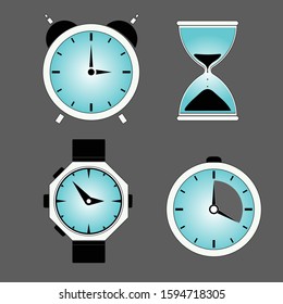   clock timer style graphic design original labe  wavy circular lines, flat design 
on gray background