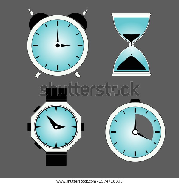   clock timer
style graphic design original labe  wavy circular lines, flat
design 
on gray background