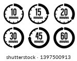 Clock , timer (time passage) icon set ( form 10 minutes to 60 minutes)