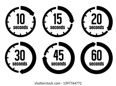 
Clock , timer (time passage) icon set ( form 10 seconds to 60 seconds)