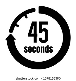 Clock , timer (time passage) icon / 45 seconds