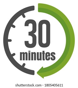 Clock , timer (time passage) icon / 30 minutes	