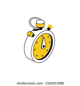 Clock timer. Vector 3d isometric, color web icon, new flat style. Creative illustration design, idea for infographics.