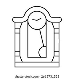 clock tool line icon vector. clock tool sign. isolated contour symbol black illustration