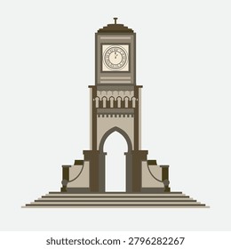 Clock tower arabic style vector design