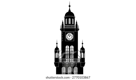 Clock tower building architecture details