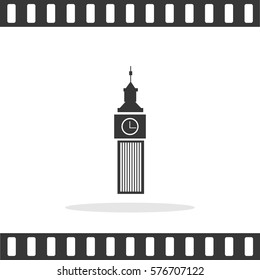 Clock Tower Building Vector Icon
