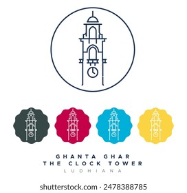 The Clock Tower - Ghanta Ghar - Ludhiana - Stockabbildung als EPS 10 Datei