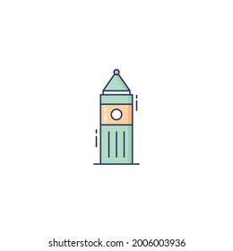 clock tower Icon Isolated On White Background