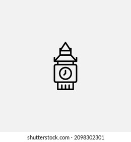 Clock tower icon sign vector,Symbol, logo illustration for web and mobile