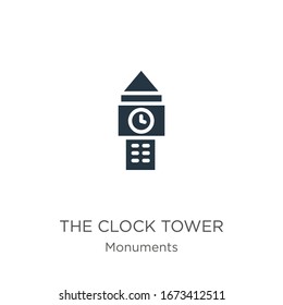The clock tower icon vector. Trendy flat the clock tower icon from monuments collection isolated on white background. Vector illustration can be used for web and mobile graphic design, logo, eps10