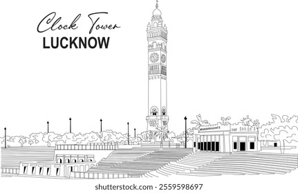 Clock Tower Illustration Hussainabad Lucknow