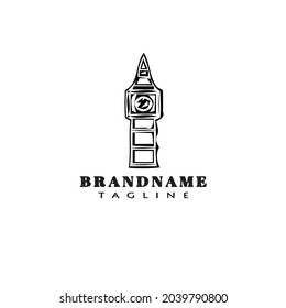 clock tower logo icon design template modern vector illustration