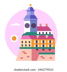 Uhrturm in der Altstadt Symbol inspiriert von Petrovaradin Festung Wahrzeichen in Novi Sad.