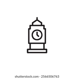 Clock tower silhouette vector image