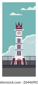 clock tower in South Sumatra Indonesia 