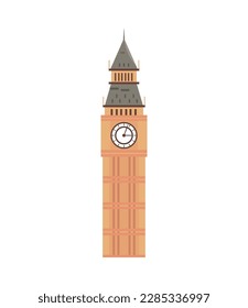 Clock tower symbolizes famous city tourism landmark icon isolated