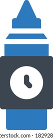 clock tower vector glyph color icon