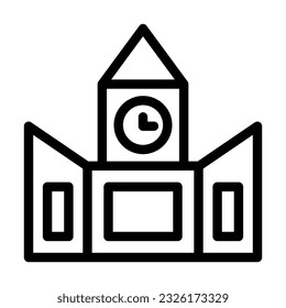 Clock Tower Vector Thick Line Icon For Personal And Commercial Use.
