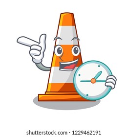With clock traffic cone on Made in cartoon