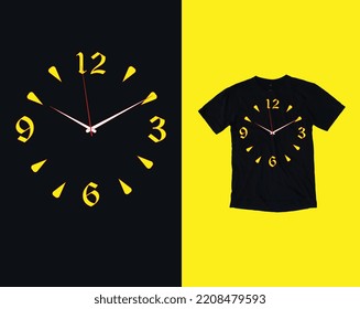Clock T-Shirt Design Vector Illustration 