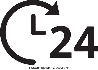 Clock twentyfour hours circular arrow icon symbol design element